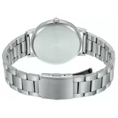 CASIO MTP-E335D-7E Men's Stainless Steel Watch with White Dial – Elegant, Durable, and Water-Resistant