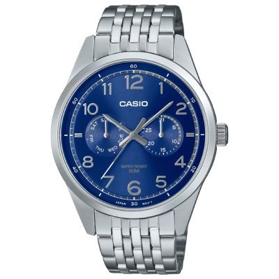 CASIO MTP-E340D-2A Men's Stainless Steel Watch with Blue Dial – Elegant & Durable