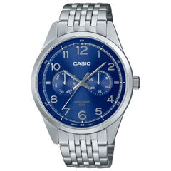 CASIO MTP-E340D-2A Men's Stainless Steel Watch with Blue Dial – Elegant & Durable