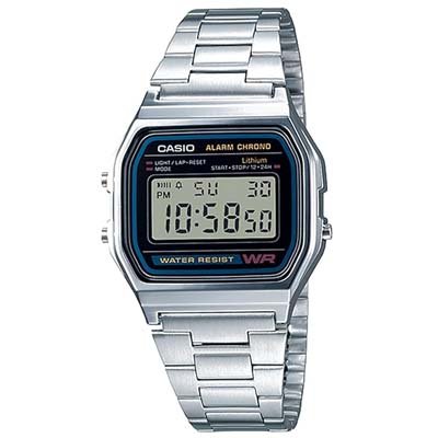 Casio A159-W1DF Digital Watch – Classic Black Stainless Steel