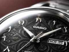 CASIO MTP-E735AR-1AVDF MEN'S ANALOG WATCH – BLACK ARABIC DIAL