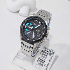 Casio EQS-940DB-1B Edifice Solar Chronograph Stainless Steel Men’s Watch – Black Dial, 100M Water Resistant