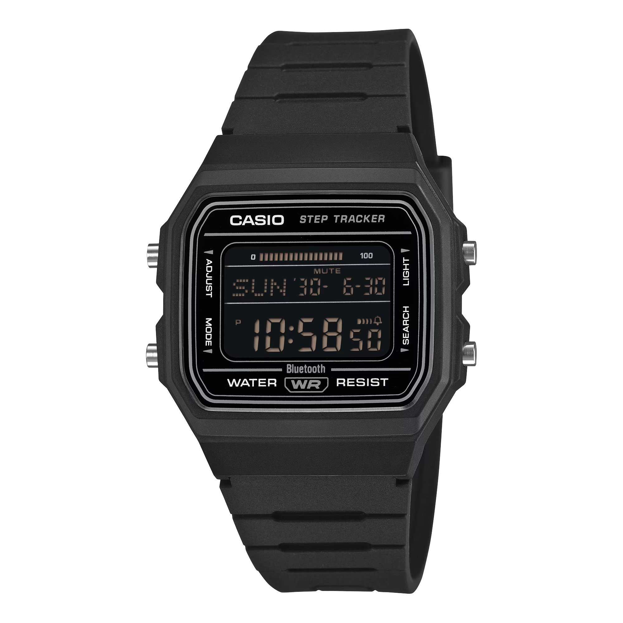CASIO F-B100W-1BDF Men's Digital Watch – Black, Bluetooth & Step Tracker