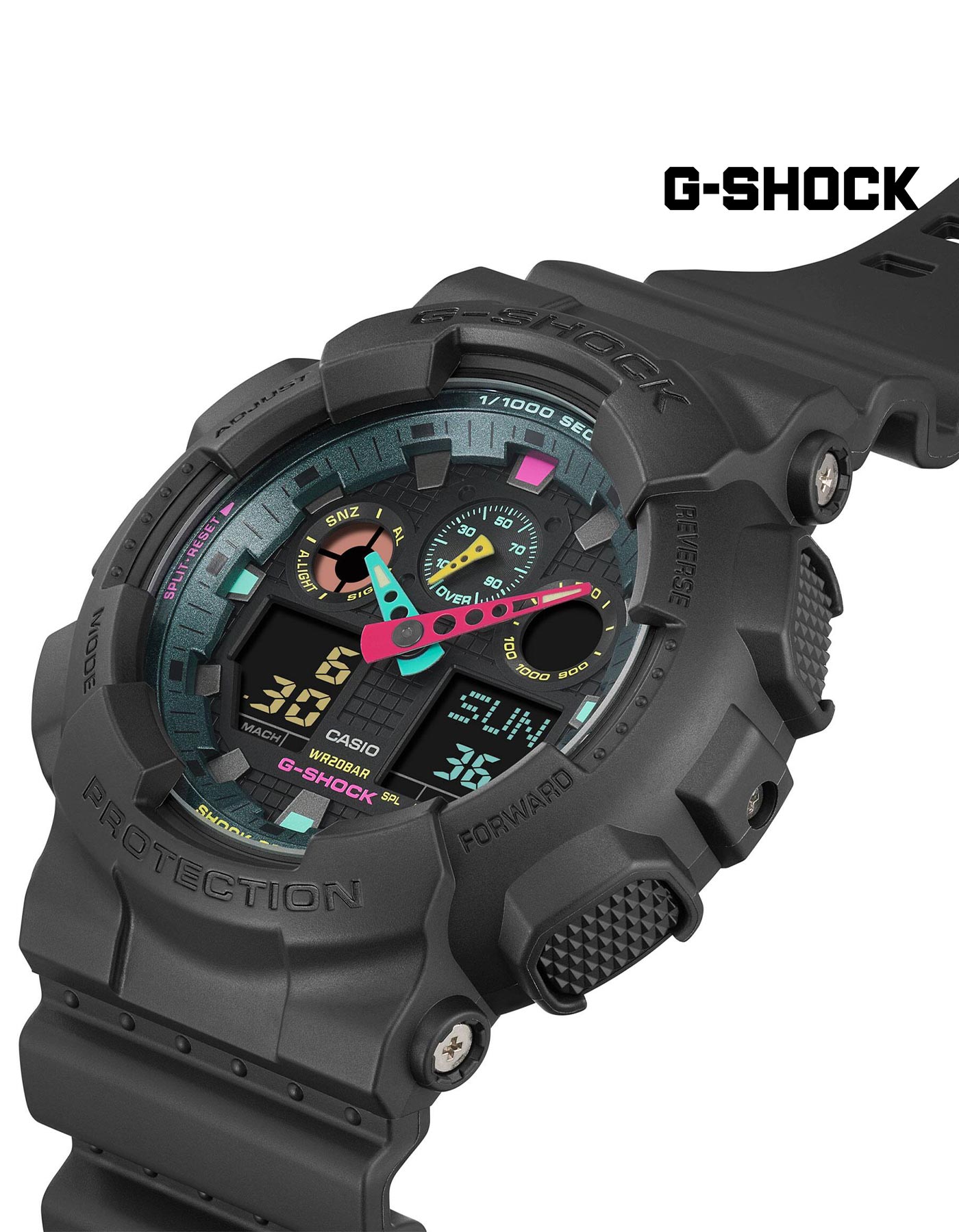 Casio G-SHOCK GA-100MF-1ADR – Metallic Face Analog-Digital Watch