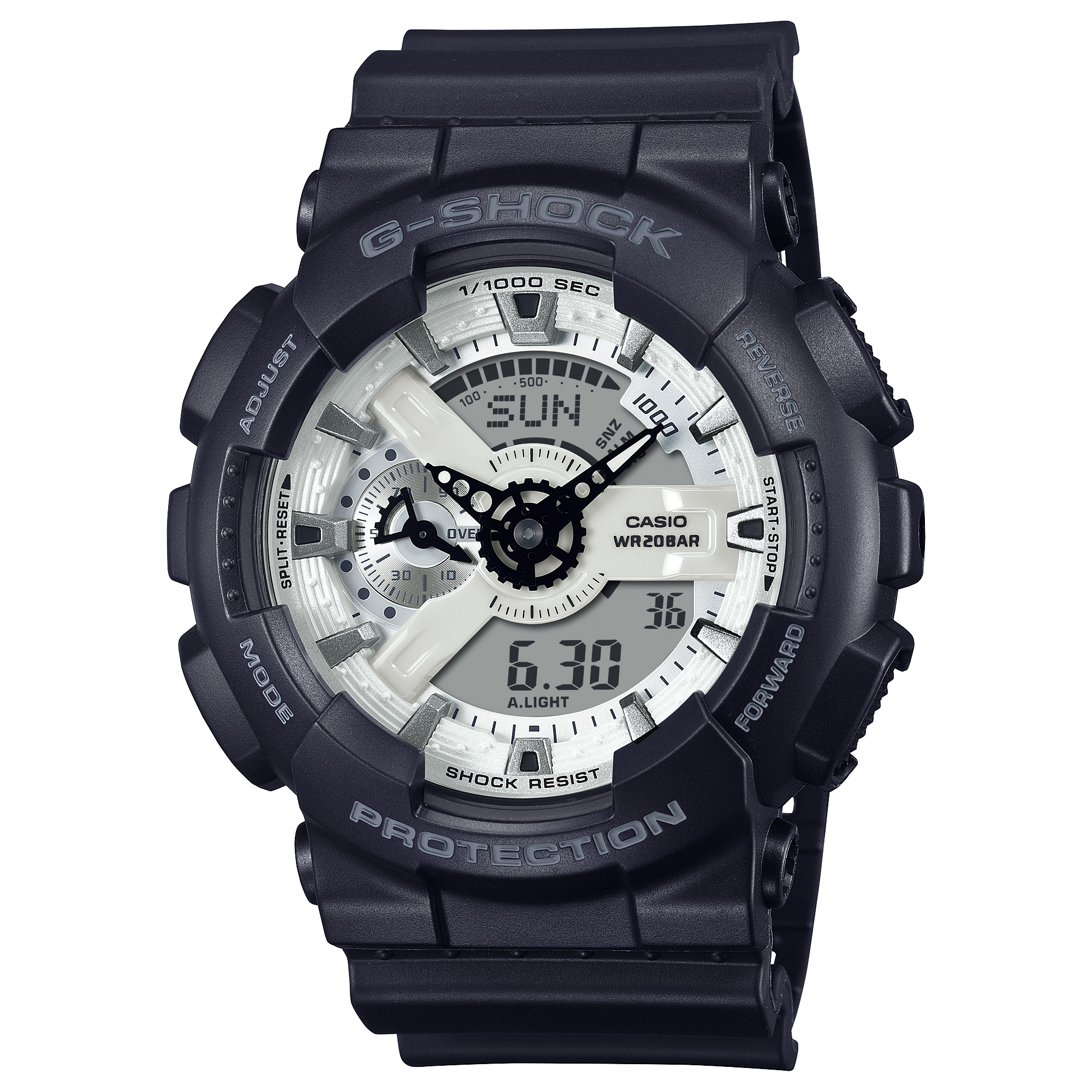 Casio G-Shock GA-110WD-1A Men’s Analog-Digital Watch – Shock Resistant, 200M Water Resistant, White Resin Design