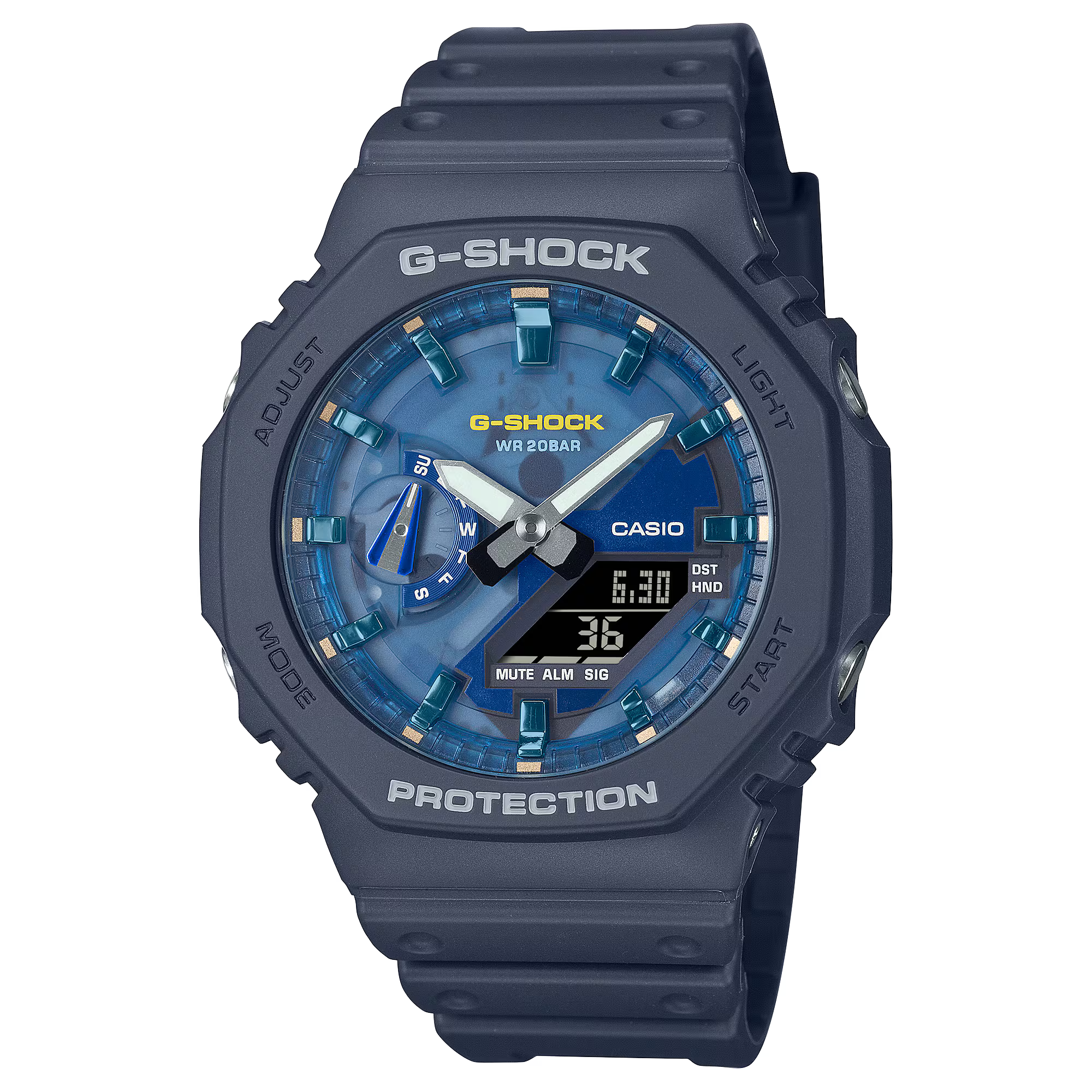 Casio G-SHOCK GA-2100AS-2A – Carbon Core Guard Analog-Digital Watch (Ice Blue Accent Edition)