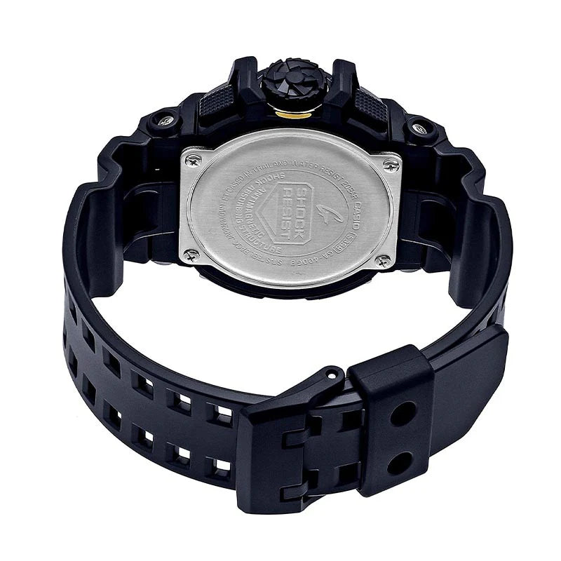 Casio G-Shock GA-400GB-1A9 Black & Gold Analog-Digital Watch – Rotary Switch, Shock Resistant, 200M Water Resistant