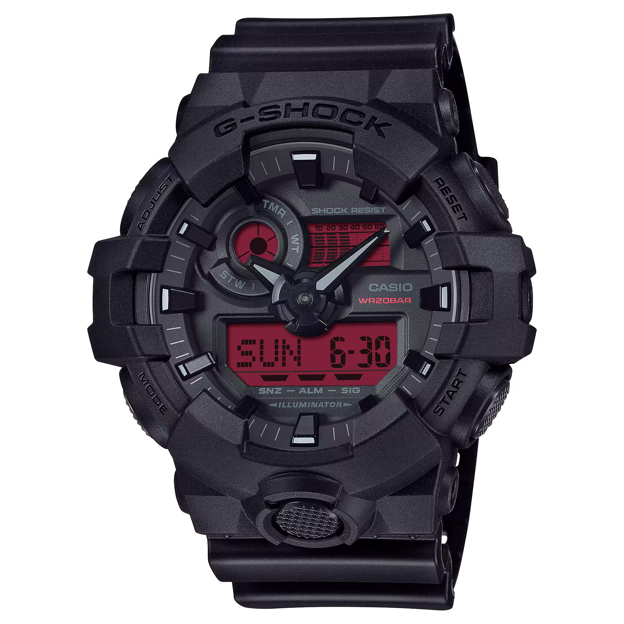 Casio G-SHOCK GA-700BBR-1A – Blackout Resin Sport Watch