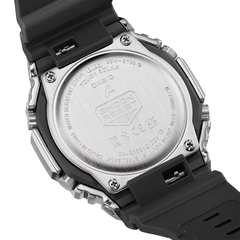 Casio G-SHOCK GBM-2100A-8B Men’s Analog-Digital Watch with Bluetooth & Metal Bezel (Gray)