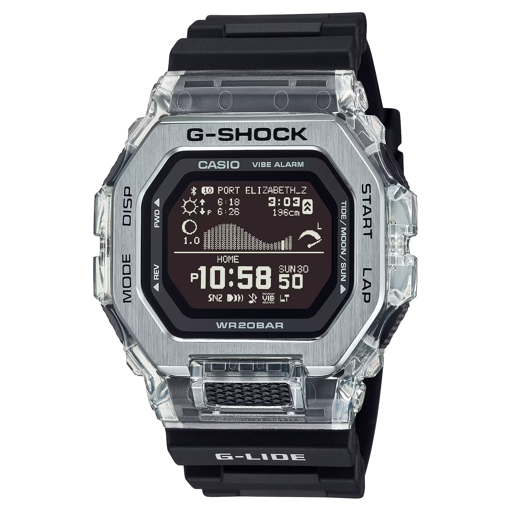 Casio G-SHOCK GBX-100S-1D G-LIDE Bluetooth Surf Watch , Tide Graph, Step Tracker, 20ATM