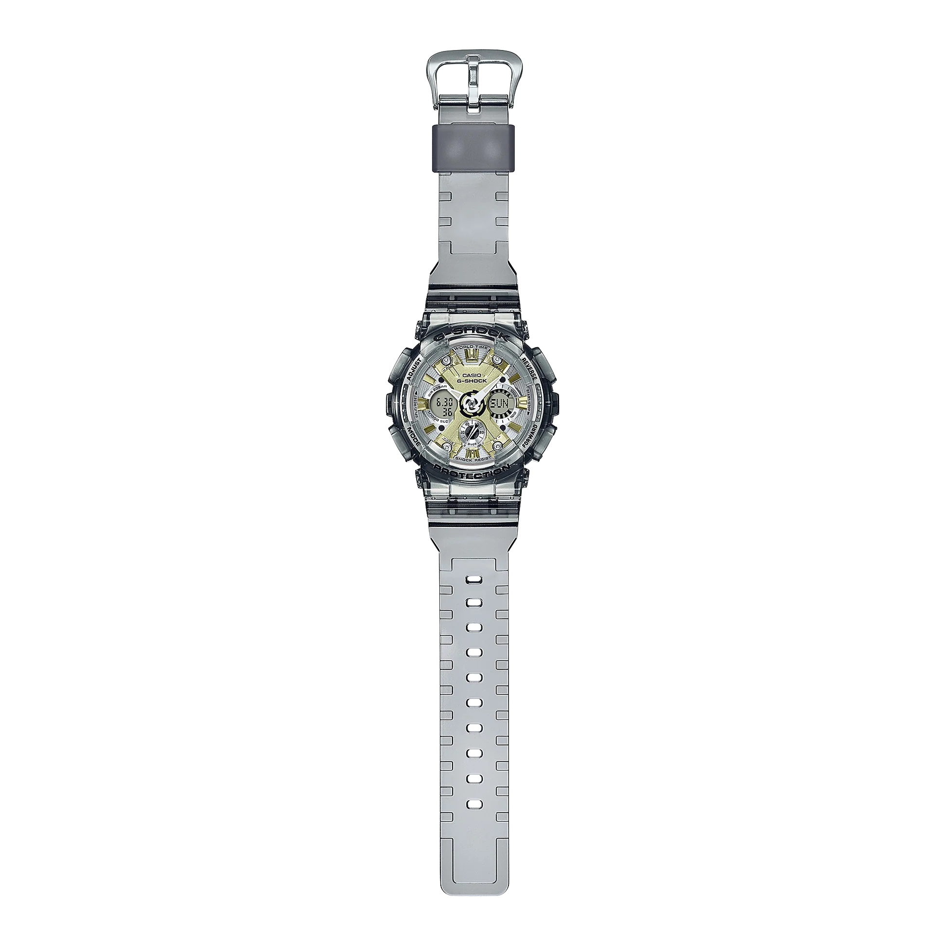 Casio G-SHOCK GMA-S120GS-8ADR | Sleek Grey & Gold Digital Watch