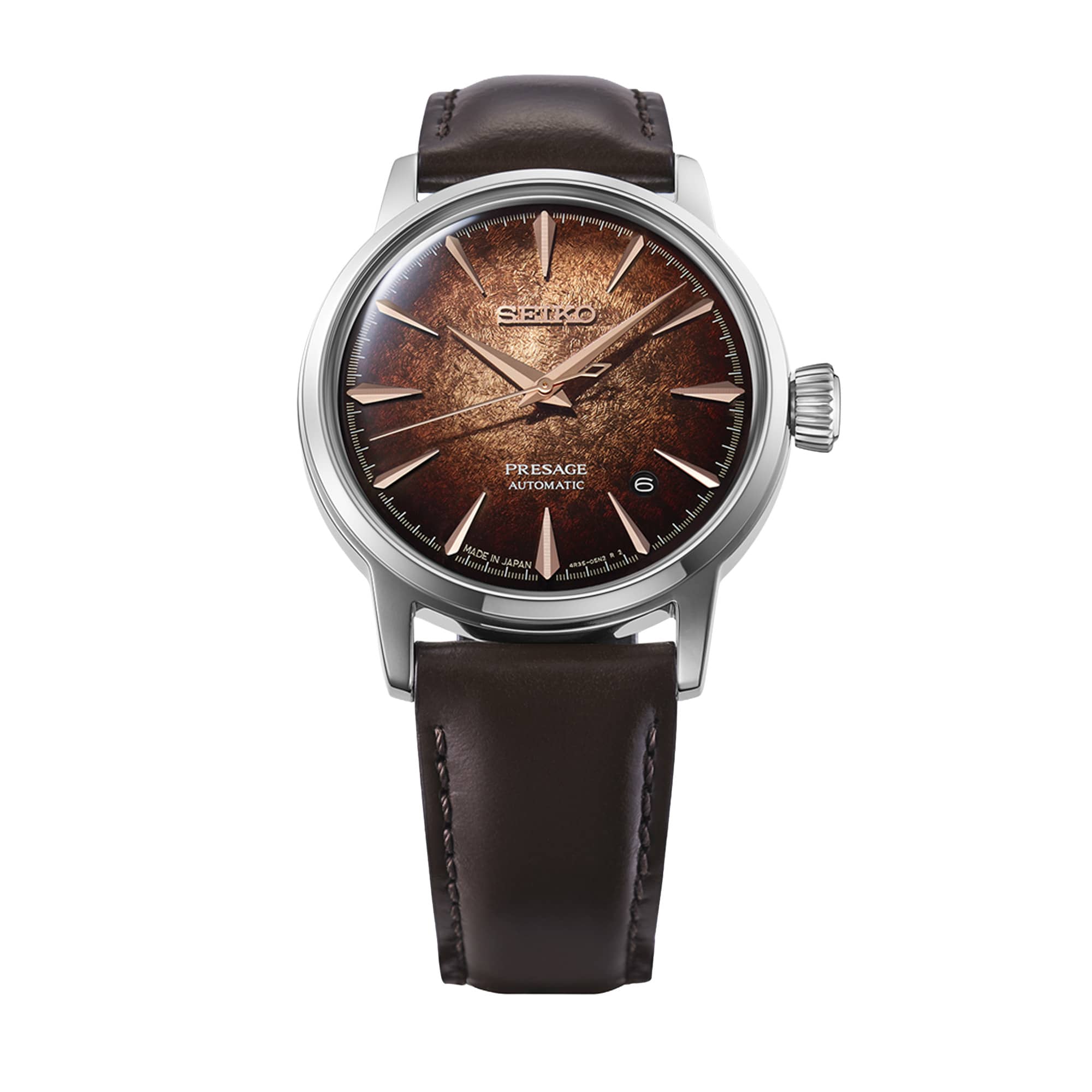 SEIKO Presage Cocktail Time "Whiskey Mist" automatic dress watch