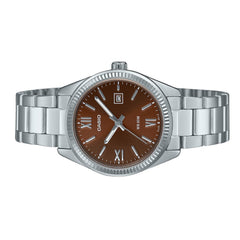 Casio Couple Watch Set MTP/LTP-1302D-5AVDF – Silver Stainless Steel, Champagne Dial