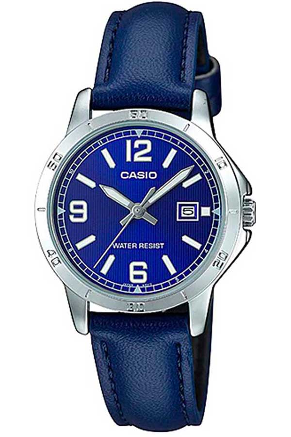 Casio MTP/LTP-V004L-2B Couple Watches – Blue Dial with Black Leather Strap