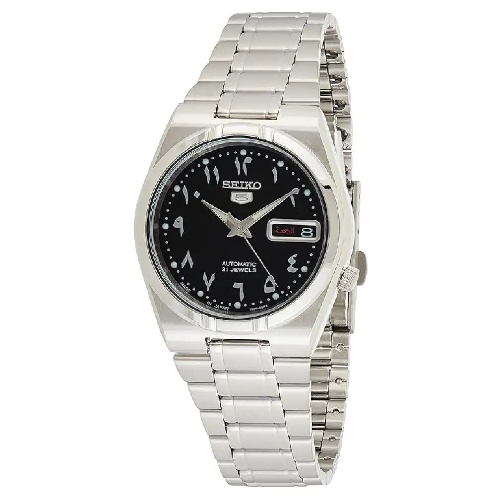 Seiko 5 Automatic Black Dial Stainless Steel Men's Watch SNK063J5