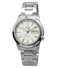 Seiko 5 Men White Dial Stainless Steel Automatic Watch - SNKE49K1