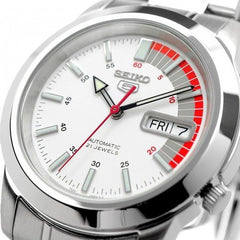 Seiko 5 SS Bracelet Red/White Men's Parallel Import