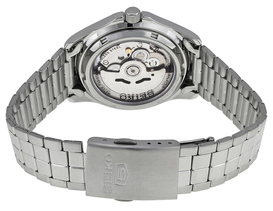 Seiko SNKK87K1 Automatic Men’s Watch – Stainless Steel, White Dial, Day-Date Display