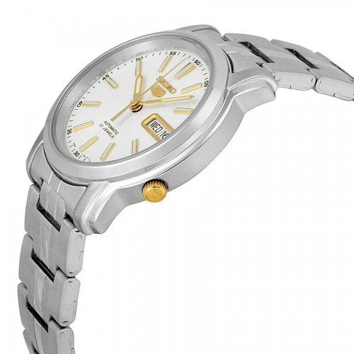 Seiko SNKL77K1 Automatic Men’s Watch – Stainless Steel, White Dial, Day-Date Display