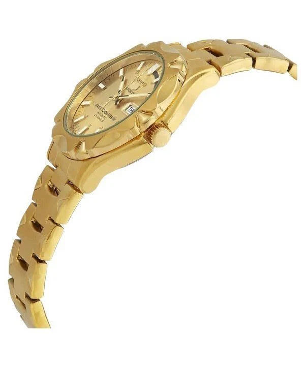 Seiko SNZ450J1 Automatic Watch – Gold Tone Stainless Steel, 21 Jewels, Day-Date