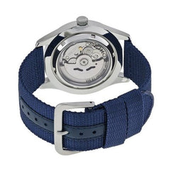 Seiko SNZG11K1 Automatic Watch – Men's Nylon Strap, Military-Inspired, Day-Date Display