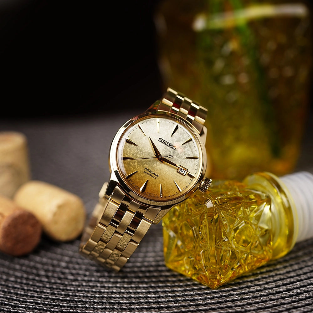 Seiko SRPK46J1 Gold Automatic Watch – Japanese Precision in a Compact Luxury Design