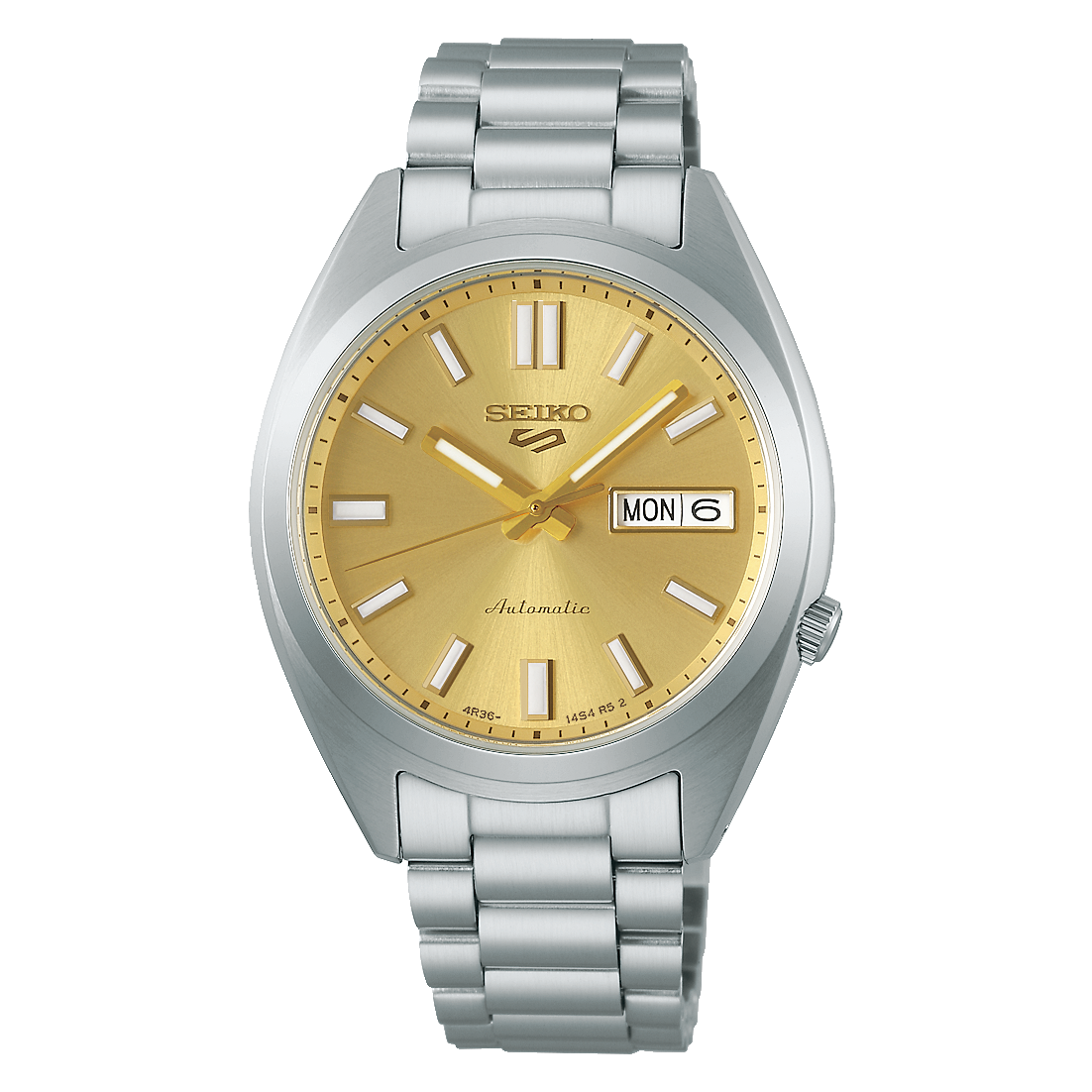 Seiko 5 Sports SRPL59K1 Automatic GMT Yellow Dial Stainless Steel Watch