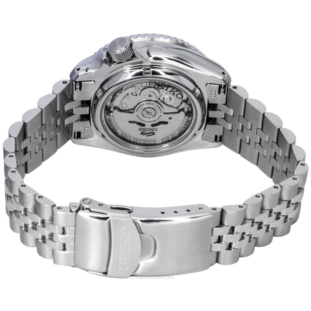 Seiko SSK001J1 Made in Japan GMT Automatic Men’s Watch – Black Dial, Stainless Steel, 24-Hour Bezel