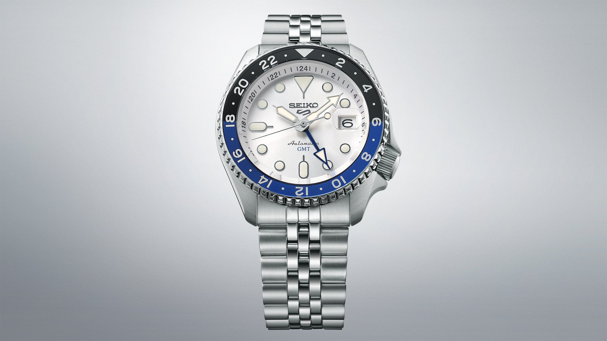 Seiko SSK033K1 GMT Automatic Watch – Stainless Steel, Dual Time