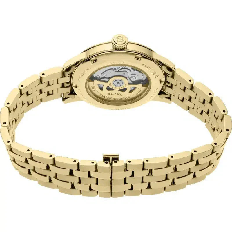 Seiko SRPK46J1 Gold Automatic Watch – Japanese Precision in a Compact Luxury Design