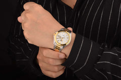 Seiko SNKK94K1 Automatic Men’s Watch – Two-Tone Stainless Steel, Gold & Silver, Day-Date Display