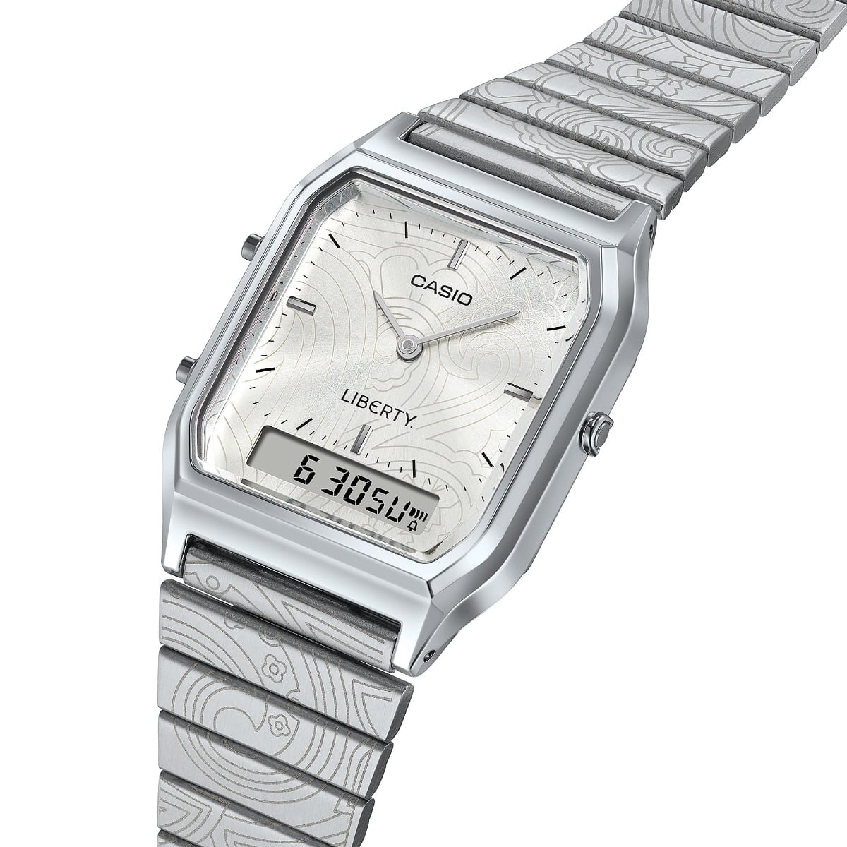 Casio Vintage Liberty AQ-230ELT-7ADR Analog-Digital Watch – White Dial, Leather Strap, Dual Time, Limited Edition