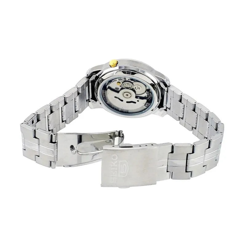 Seiko SNKL77K1 Automatic Men’s Watch – Stainless Steel, White Dial, Day-Date Display