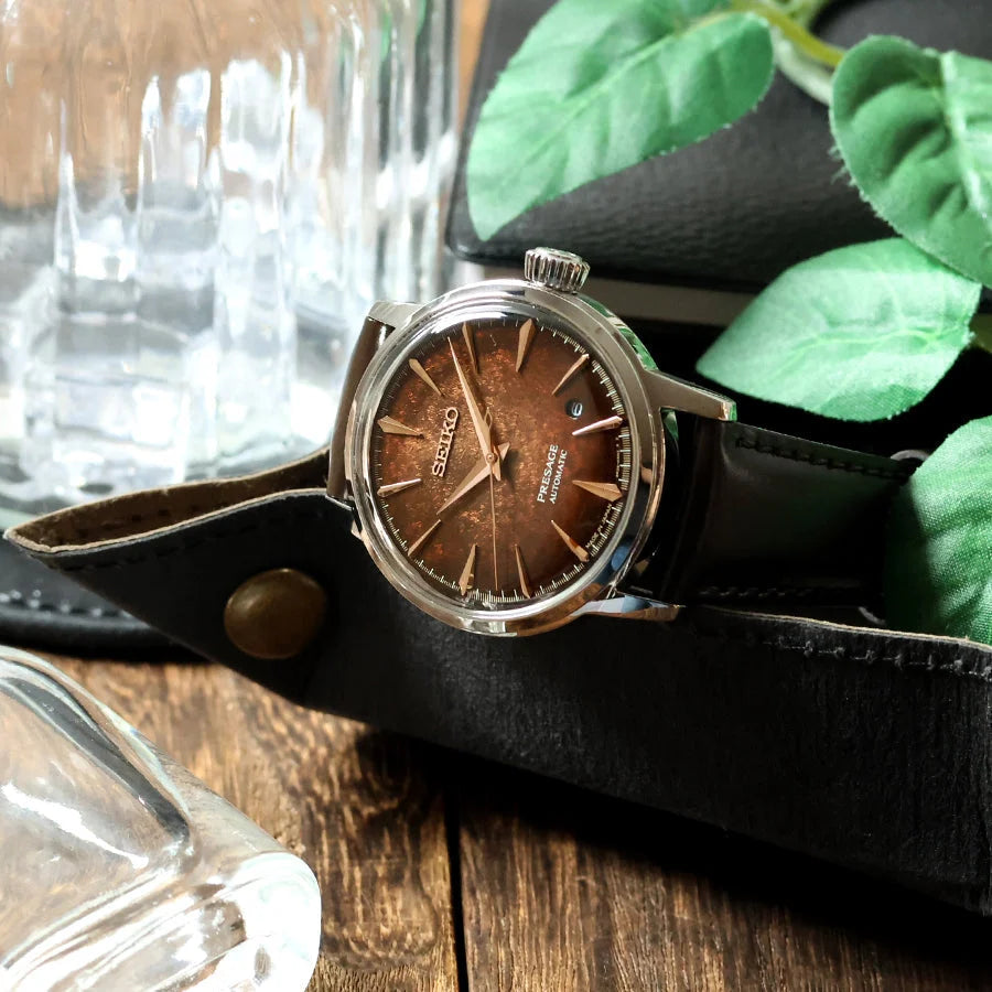 SEIKO Presage Cocktail Time "Whiskey Mist" automatic dress watch