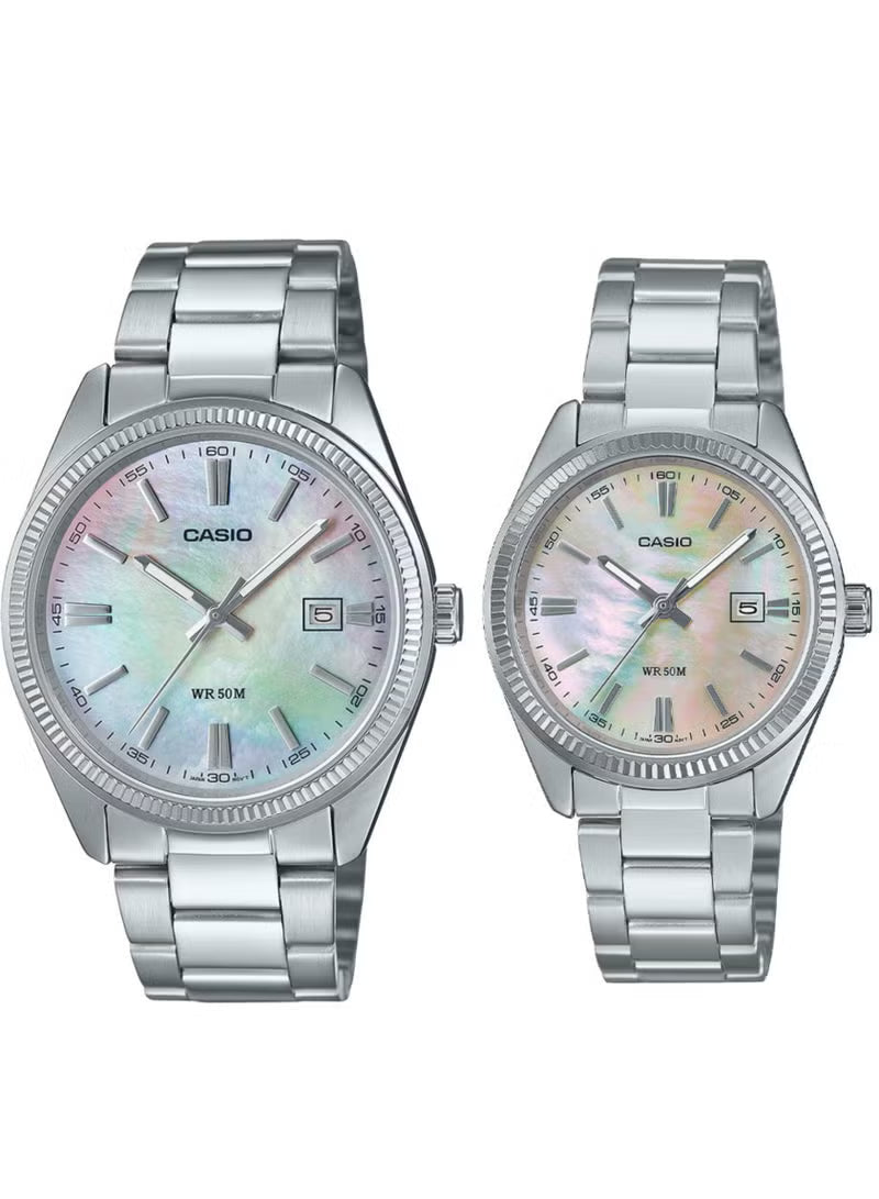 Casio Couple Watches MTP/LTP-1302DS-7AV – Stainless Steel