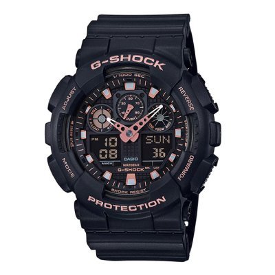 Casio GA-100-1A4DR Men's Analog-Digital Sports Watch with World Time and Stopwatch