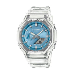 Casio G-SHOCK GA-2100BM-7A2DR – Carbon Core Guard Analog-Digital Watch (White & Blue Camouflage Edition)