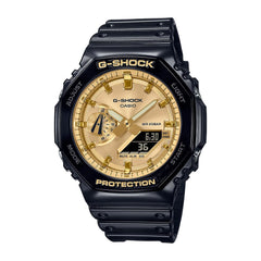 Casio G-SHOCK GA-2100GB-1ADR – Black & Gold Carbon Core Guard Analog-Digital Watch