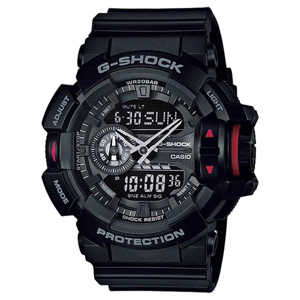 Casio G-Shock GA-400-1BHDR Black Sports Analog-Digital Watch – Rotary Switch, Shock Resistant, 200M Water Resistant