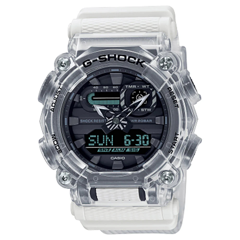 Casio G-SHOCK GA-900SKL-7ADR – Skeleton White & Black Industrial Digital-Analog Watch