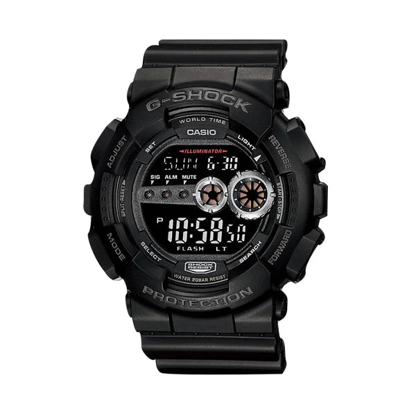 Casio G-SHOCK GD-100-1BDR Digital Watch | Black Resin, Shock Resistant, 200M Water Resistant