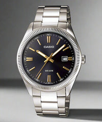 Casio Couple Watch Set MTP/LTP-1302D-1A2 – Black Dial, Stainless Steel
