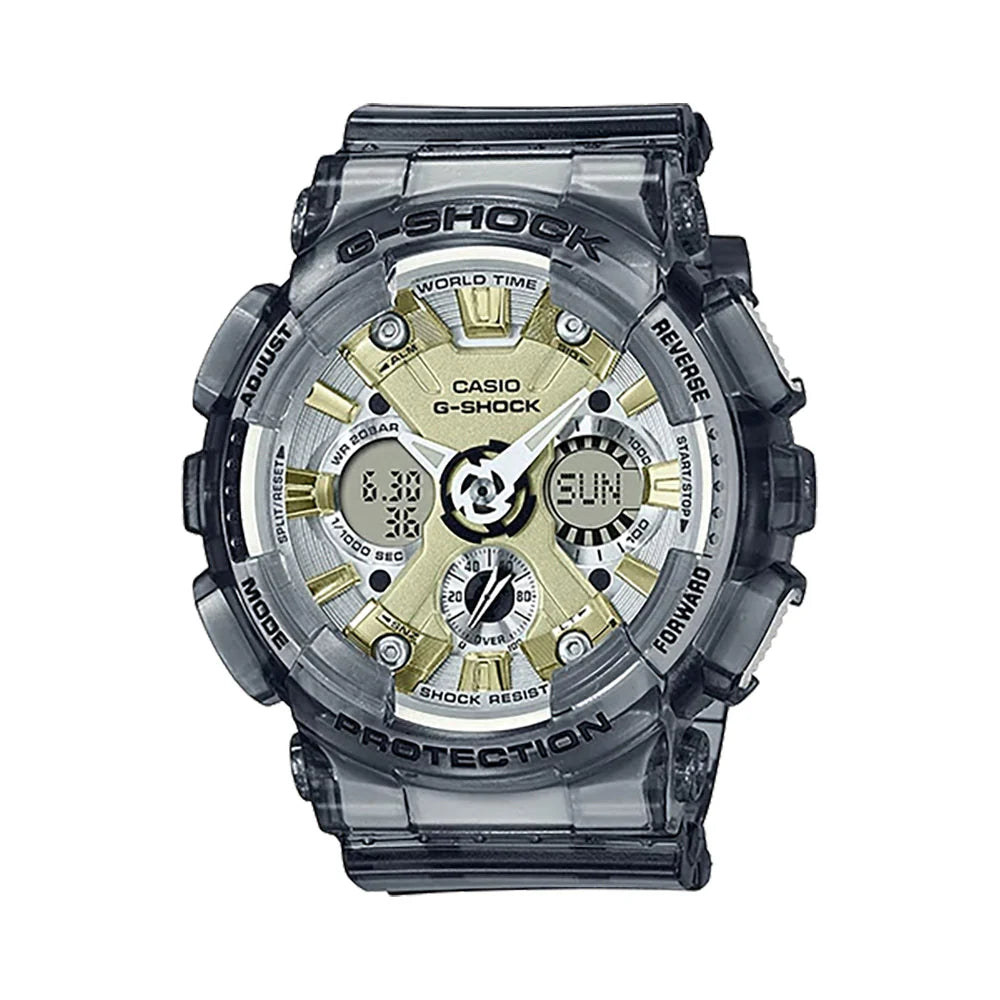 Casio G-SHOCK GMA-S120GS-8ADR | Sleek Grey & Gold Digital Watch