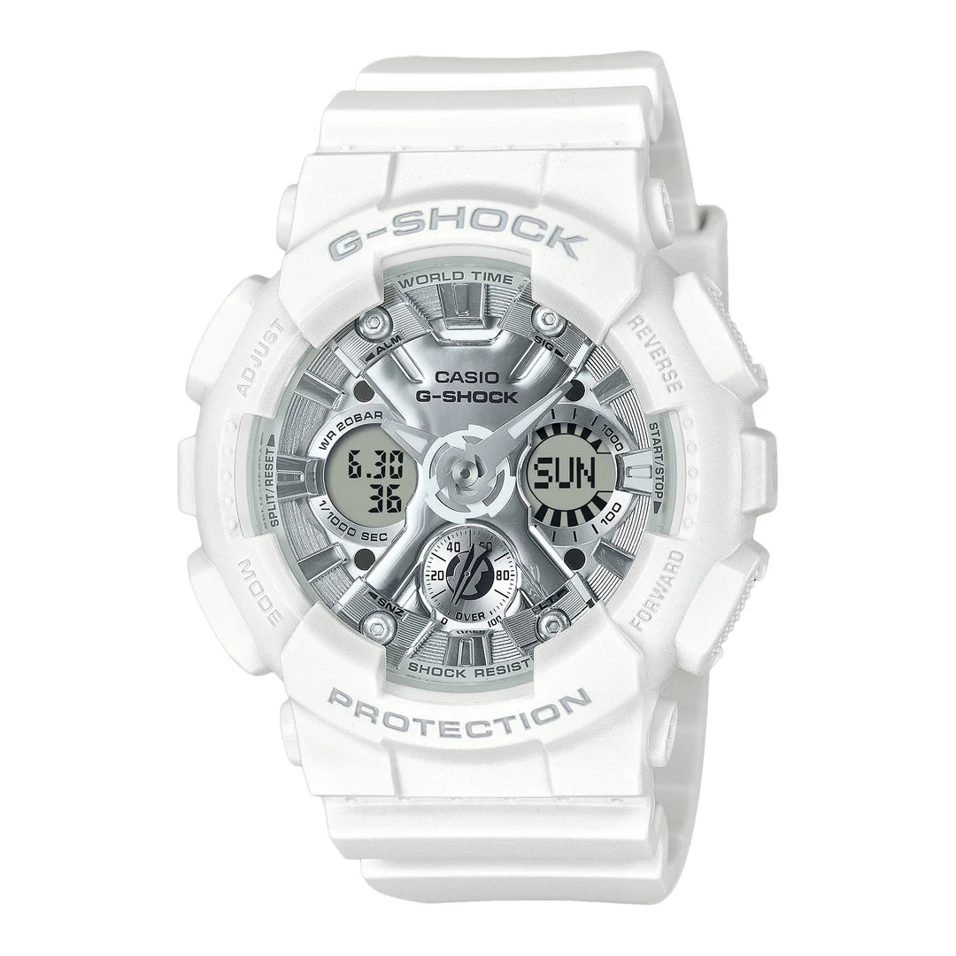 Casio G-SHOCK GMA-S120VA-7ADR | Sleek White & Grey Digital Watch
