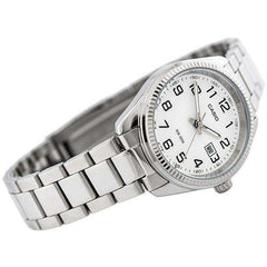 Casio Couple Watches MTP/LTP-1302D-7BVDF | Stainless Steel White Dial His & Hers Watch Set