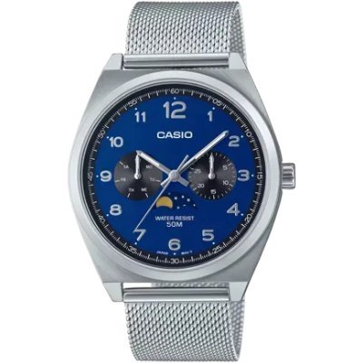 CASIO MTP-M300M-2A Men's Watch – Blue Dial, Stainless Steel, Classic Design