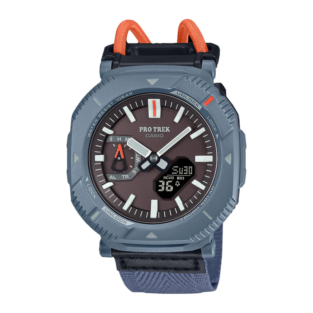 Casio PRO TREK PRJ-B001B-2DR Solar Men’s Watch – Blue Resin, Tough Solar, Bluetooth Outdoor Watch