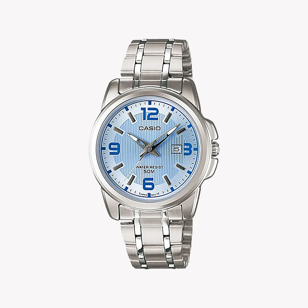 Casio Couple Watch Set MTP/LTP-1314D-2AVDF – Silver Stainless Steel, Blue Dial