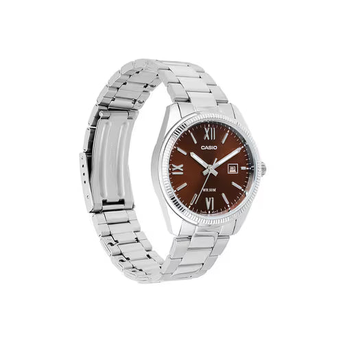 Casio Couple Watch Set MTP/LTP-1302D-5AVDF – Silver Stainless Steel, Champagne Dial