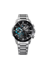 Casio EQS-940DB-1B Edifice Solar Chronograph Stainless Steel Men’s Watch – Black Dial, 100M Water Resistant